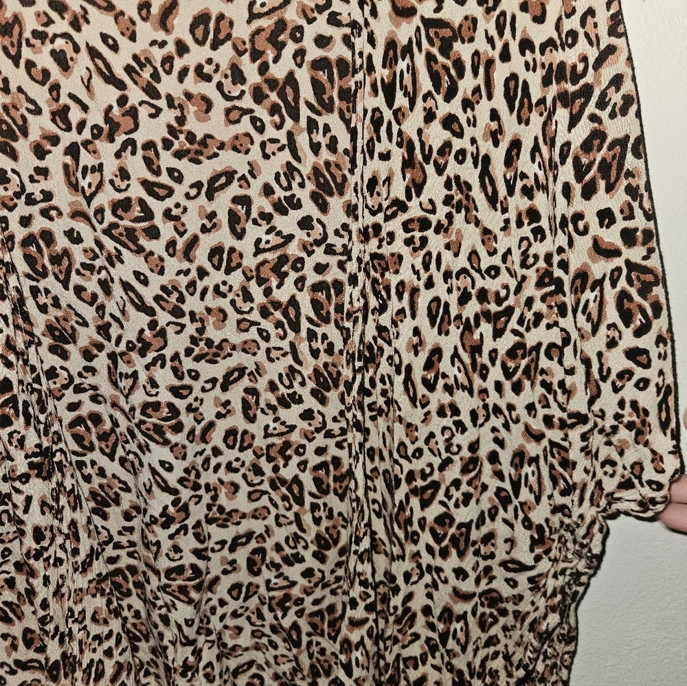 L.I.F.E. Love Is For Eternity Womans Sheer Cheetah Print Short Sleeve Size Xl - Picture 3 of 12